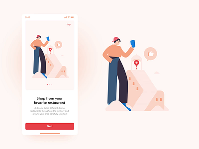 Onboarding animation animation app design booking delivery app graphic design illustration illustration animation location micro animation onboarding restaurant splash screen