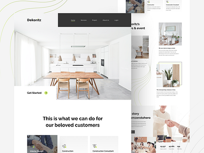 Dekoritz - Interior Design Landing Page card clean design design furniture interior interior landing page landing page ui ui design uiux web design website