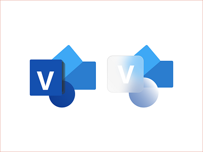 Microsoft Visio Icons app dailydesign dailyuichallenge design fluent glassmorphism icons illustration logo microsoft vector visio windows