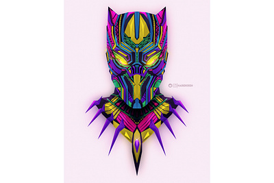 Black Panther adobe illustrator black panther colorful graphic design illustration vibrant