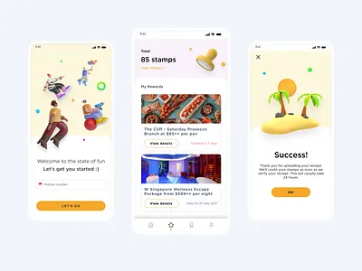 Rewards App 3d coupons loyalty app points stamps vouchers