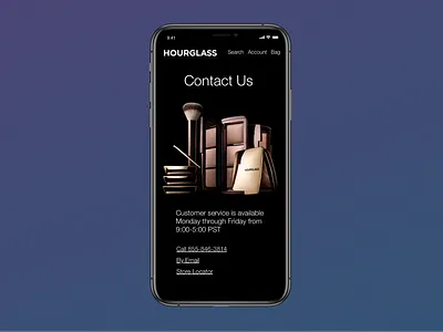 Contact Us contactus cosmetics dailyui design graphic design hourglass mobile ui ux design