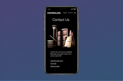 Contact Us contactus cosmetics dailyui design graphic design hourglass mobile ui ux design