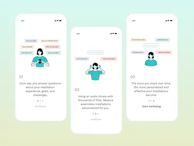 Onboarding app balance dailyui design graphic design meditation mobile onboarding ui uxdesign