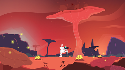 Space mission art astronaut astronomer cartoon character design explorer graphic design illustration mars people space space mission