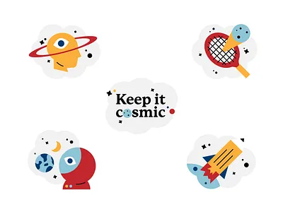 Keep it cosmic clean cosmic design earth eye graphic head illustration illustrator orbit pencil planet space spaceship tennis vector