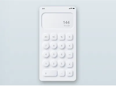 Calculator app calculator calculatrice dailyui design graphicdesign mobile neumorphic ui uxdesign