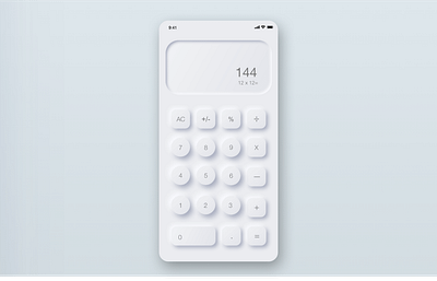 Calculator app calculator calculatrice dailyui design graphicdesign mobile neumorphic ui uxdesign