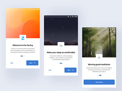 Onboarding Meditation Apps clean design illustration interface logo meditation minimalist mobile app mobile design onboarding onboarding apps ui ux vector