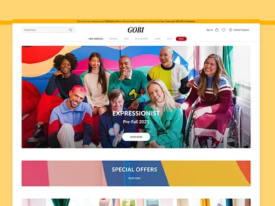 Home page Fashion E-Commerce brand cashmere e commerce gobi home page ui design