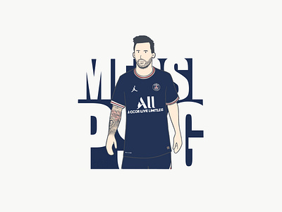 MESSIxPSG fanart handdraw illus illustration messi minimalist psg