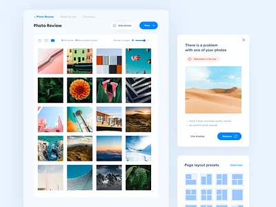 Photo book Creator 🏞 – Components app clean design interface minimal photo photo album photobook responsive ui ui design ux ux design web web app