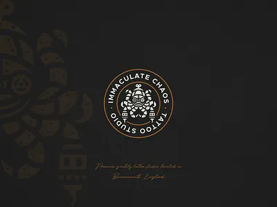 Immaculate Chaos Tattoo Studio Logo branding clean creative geometric graphic design identity logo logo design mechanic octopus squid steampunk tattoo tattoo machine tattoo studio