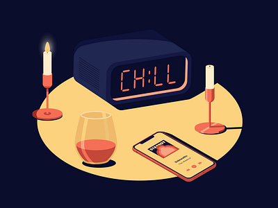 It's chill o'clock alarm clock candle chill clock glass iphone x light music phone still life wine