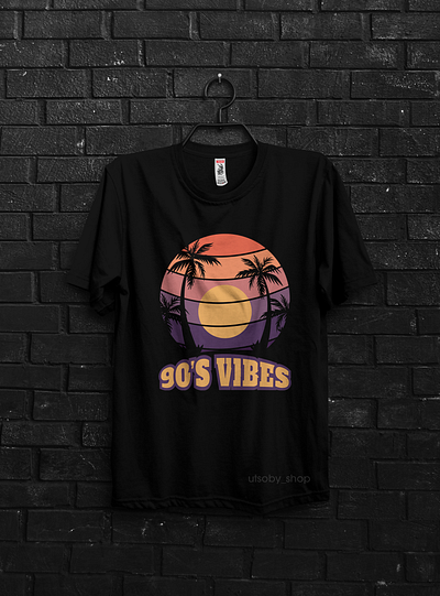 90'S VIBES 90svibes ai beach branding cool design graphic design hot illustration logo old summer sunset surf surfboard surfing tree ui vector vintage