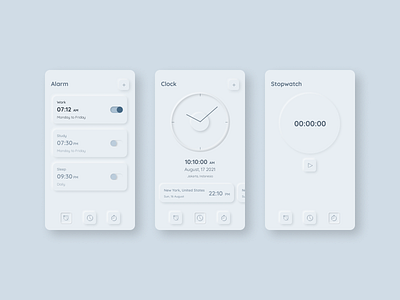 Neumorphism Alarm - Exploration exploration neumorph design ui ui design ui ux design