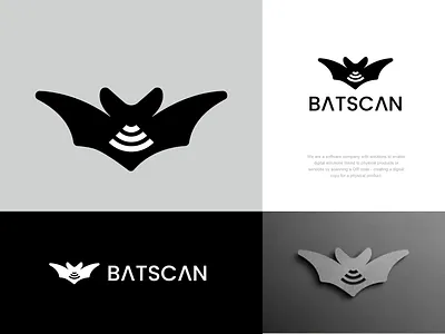 batscan animal bat clever creative dark design logo minimal negativespace night scan simple wifi