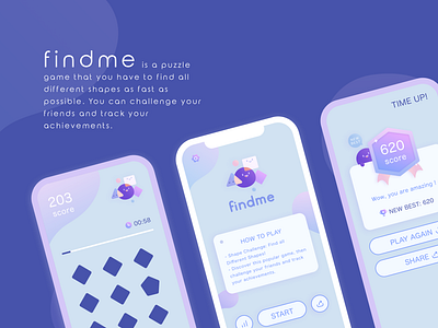 | mobile app | findme game app design game ui ux