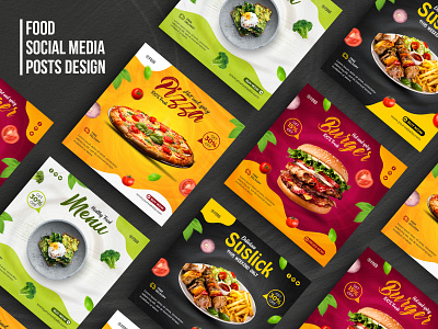 Food Products | Social Media Instagram Post Design ads design banner ad design discount facebook facebook post fast food healthy food instagram instagram post instagram template social media ad social media post social network square banner square post template