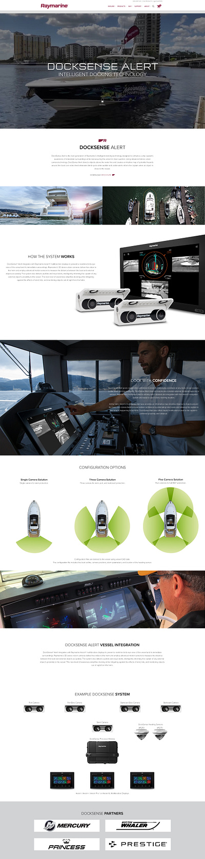 Raymarine DockSense Alert animation design greensock gsap3 html landing page scroll scrolltrigger ux