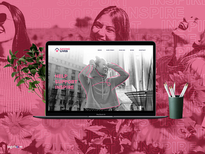 Saving Lives | Branding brand branding charity design girl icon illustration lady lives logo non profit pink saving ui women