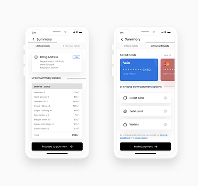 Payment Screens adobe xd android app design ios minimal ui