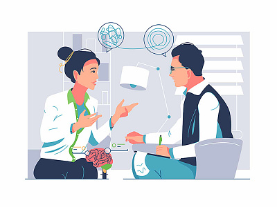 Psychology background branding business cartoon design graphic design illustration logo person psychology ui vector
