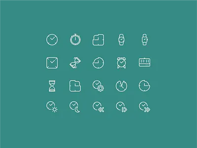 Outline clock icons clock icon icons illustration illustrator ouline icons outline time ui uiux ux vector vector icons web design