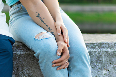 Moment blue green hands jeans light mood photography picture river summer tattoo