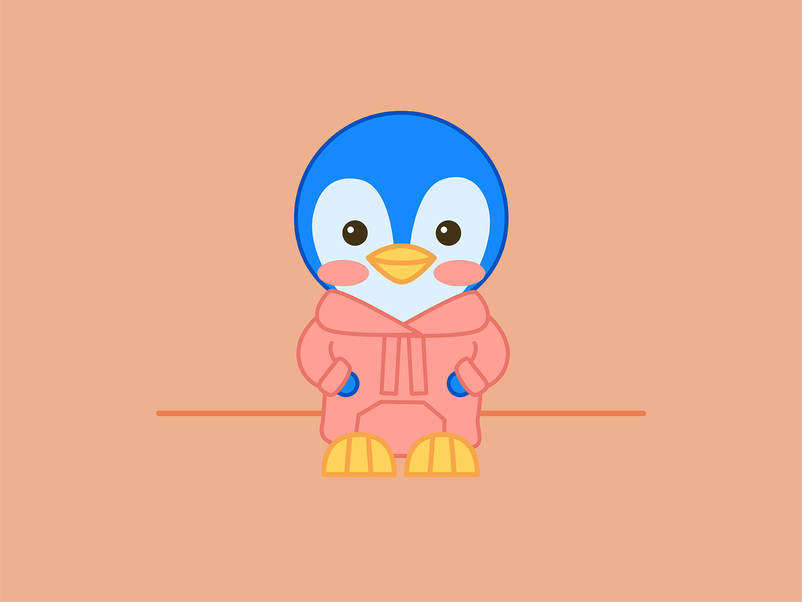 Let's dance! 30dayschallenge 30daysofdesign animal animation character cute design illustration penguin vector