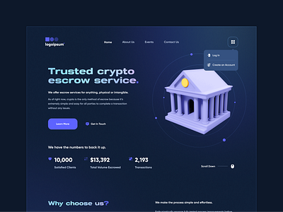 Crypto Escrow Service - Mockup Template (Alt. Draft) background blur branding colorful crypto dark design escrow gradients hyper modern illustration inspiration logo mesh mesh gradients mockup modern sleek ui design ux design web design