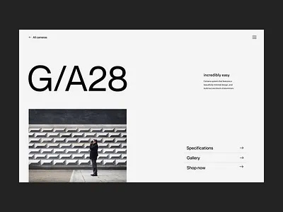 Incredibly easy branding camera design header minimal shop typography ui ux web webshop
