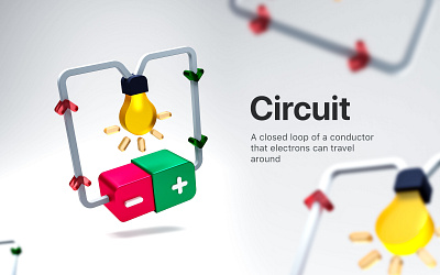 Circuit 3d 3d icon blender blender 3d branding icon landing page physics ui web za