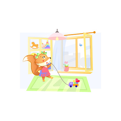 Fox animal animals design fox graphic design illustration play room toy vector window