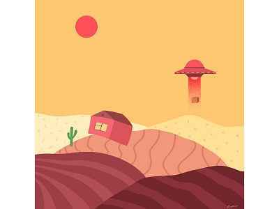 Space delivery adobe adobe illustrator cactus color delivery design graphicdesign house illustration illustrator landscape ufo vector vectorart