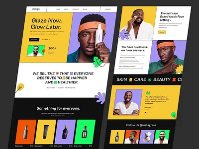 Minigo - Beauty Product Landing Page animation beauty beauty care beauty product beauty salon beauty website brutalism design ecommerce landing landing page landing page design musemind personal care product page design uiux web page web site webdesign website design