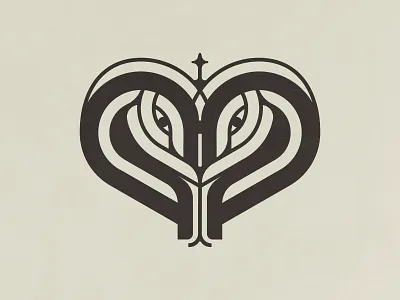 snake 🐍 🧡 cross heart illustration minimal poison snake