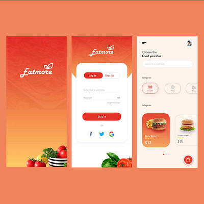 Fatmore - The food app graphic design minimal ui user experience ux design