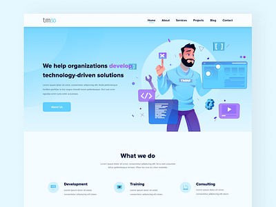 TM30 Landing Page design illustration ui ui design uidesign uiux