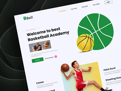 Basketball Academy Web Design austudio basketball concept esports home page homepage interface landingpage lebronjames sneakers sports sports design supparom uiux design website design website ui