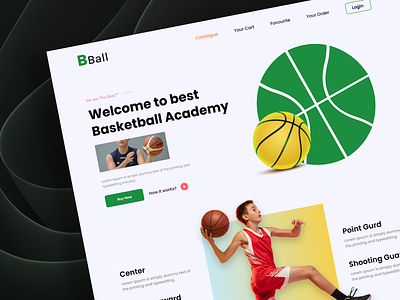 Basketball Academy Web Design austudio basketball concept esports home page homepage interface landingpage lebronjames sneakers sports sports design supparom uiux design website design website ui