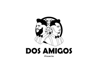 DOS AMIGOS Pizzeria art branding design illustration illustrator logo typography ui ux vector