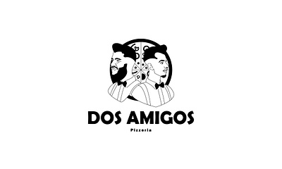 DOS AMIGOS Pizzeria art branding design illustration illustrator logo typography ui ux vector