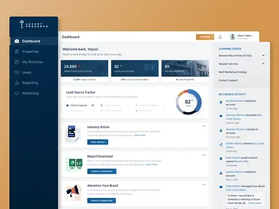 Luxury Presence • Dashboard dashboard dashboard ui dashboardui design marketing platform product product strategy real estate real estate agency real estate agent ui ui design uiux ux ux design uxui webapp webappdesign webapps