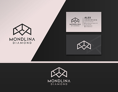 Mondlina Daimond branding creative design design graphic design latter logo logo minimal