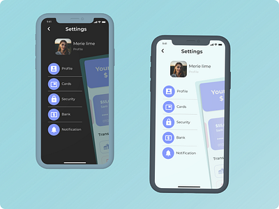 Settings page creditcardapp dailyui desigm figma graphic design illustration iosapp iosappdesign prototyping settingpage ui uidesign uiux uiuxdesign ux wireframing xd