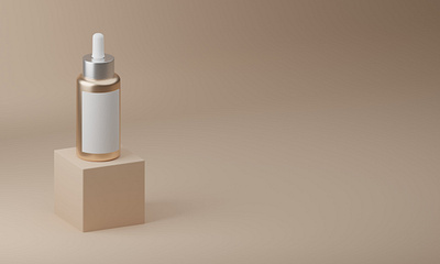 Serum packaging design with white label. Bottle mockup. 3d blender branding design graphic design illustration rendering ui