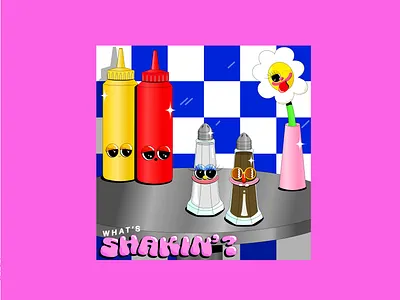 What's Shakin'? adobeillustator blueandpink boldcolours checkerboard colourfuldesign creative creativegals diner dinerillustration fooddesign foodillustration gradient illustrateeveryday illustration saltandpepper tableillustration typography whatsshaking womenofillustration