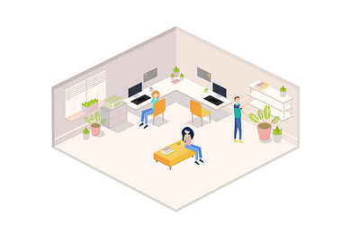 Isometric room figma illustration isometric