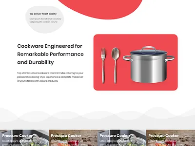 Kitchenware Web UI 3d borgfy branding design illustration kitchen website ui motion graphics ui uiux website ui